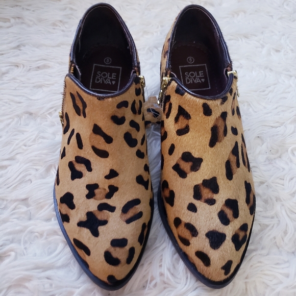 SoleDiva Leopard Print Bootie 8 - Picture 2 of 8